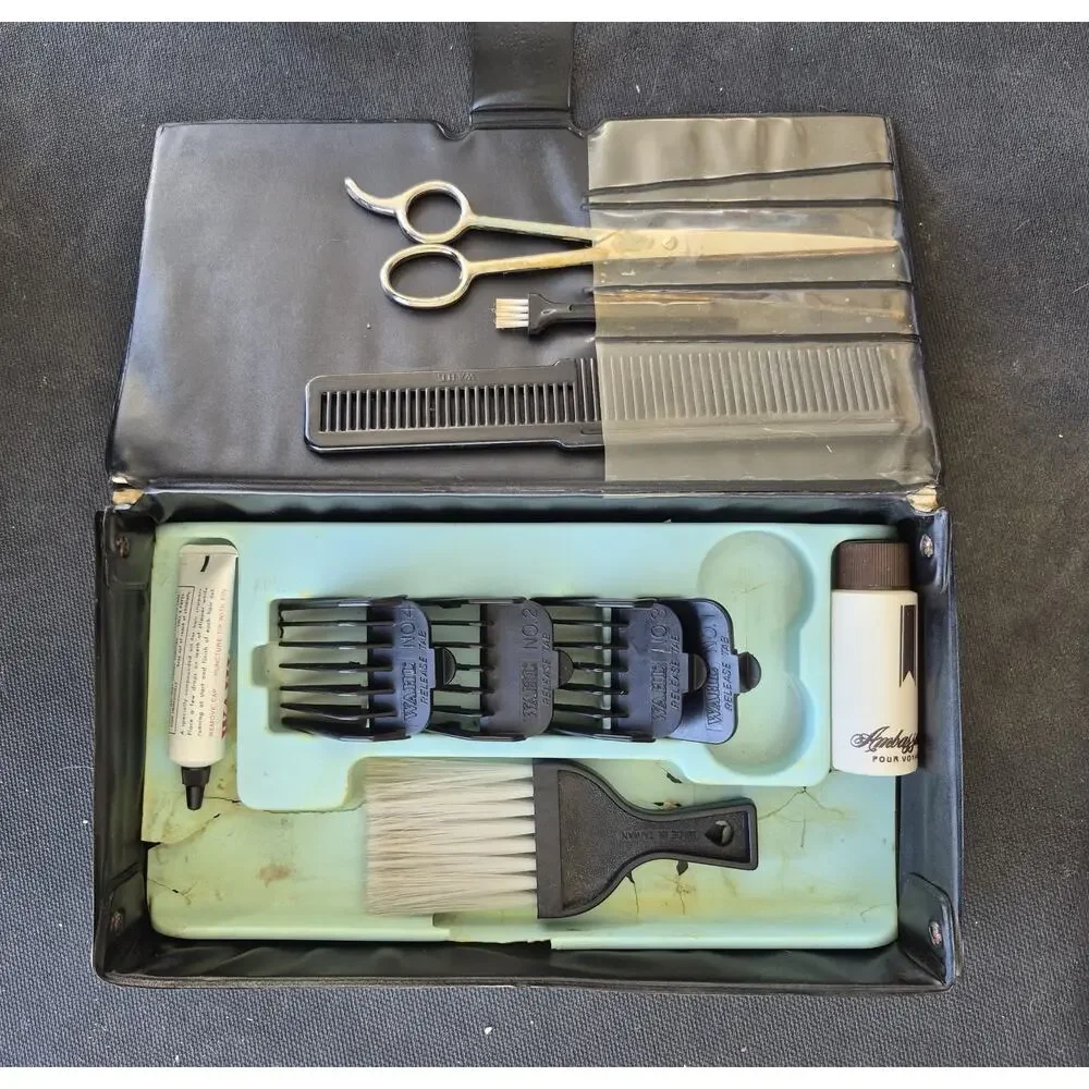 Vintage Wahl Hair Clippers Trimmer Model MC Heavy Guards With Box And Accessorie